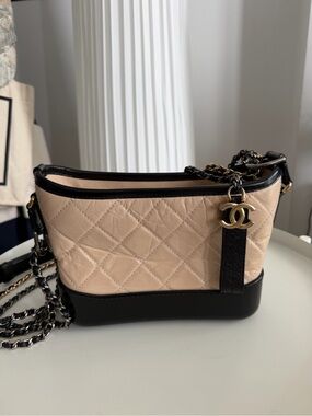 CHANEL Beige and Black Gabrielle Bag